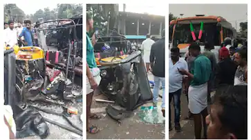 മഞ്ചേരിയിൽ ശബരിമല തീർത്ഥാടകർ സഞ്ചരിച്ച ബസ്സും ഓട്ടോയും കൂട്ടിയിടിച്ചു; ഓട്ടോയിലുണ്ടായിരുന്ന അഞ്ചുപേർ മരിച്ചു