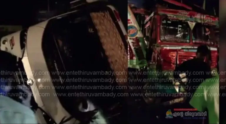 വിനോദ യാത്രക്കിടെ ടൂറിസ്റ്റ് ബസും ലോറിയും കൂട്ടിയിടിച്ച്‌ വന്‍ അപകടം; 20 കോളേജ് വിദ്യാര്‍ത്ഥികള്‍ക്ക് പരിക്ക്