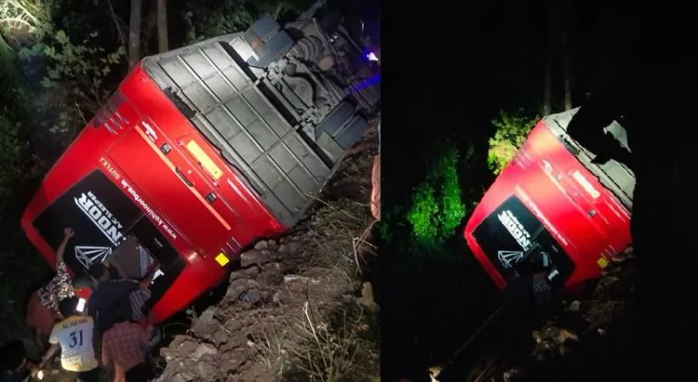 സ്ലീപ്പർ ബസ് മറിഞ്ഞ അപകടം:ഒരു മരണം, നിരവധി പേർക്ക്
