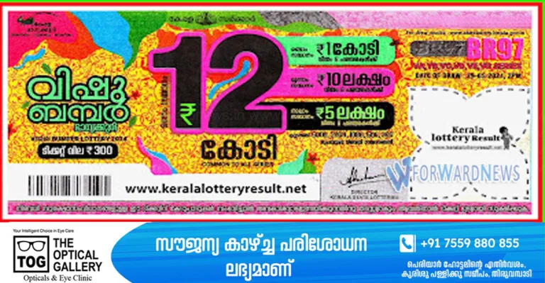 സംസ്ഥാന ഭാ​ഗ്യക്കുറിയുടെ വിഷു ബമ്പർ BR 97 നറുക്കെടുപ്പ് ഫലം