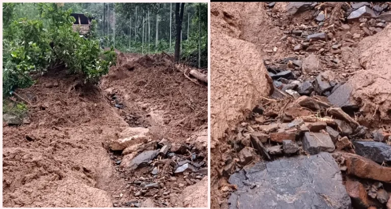 കക്കയത്ത് മണ്ണിടിച്ചിൽ; വ്യാപക നാശനഷ്ടങ്ങള്‍