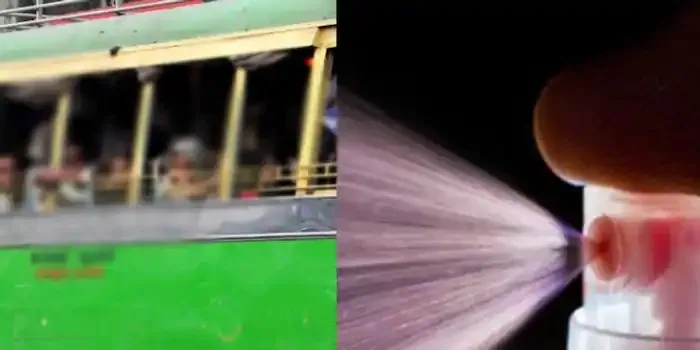 ഓടുന്ന വാഹനങ്ങളിലേക്ക് മദ്യപന്റെ പെപ്പ‍ര്‍ സ്പ്രേ പ്രയോഗം