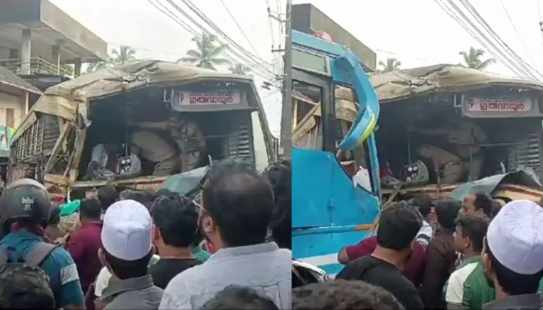 കെഎസ്ആർടിസിയും സ്വകാര്യ ബസും കൂട്ടിയിടിച്ച് വൻ അപകടം; വിദ്യാർത്ഥികള്‍ ഉൾപ്പെടെ നിരവധി പേര്‍ക്ക്
