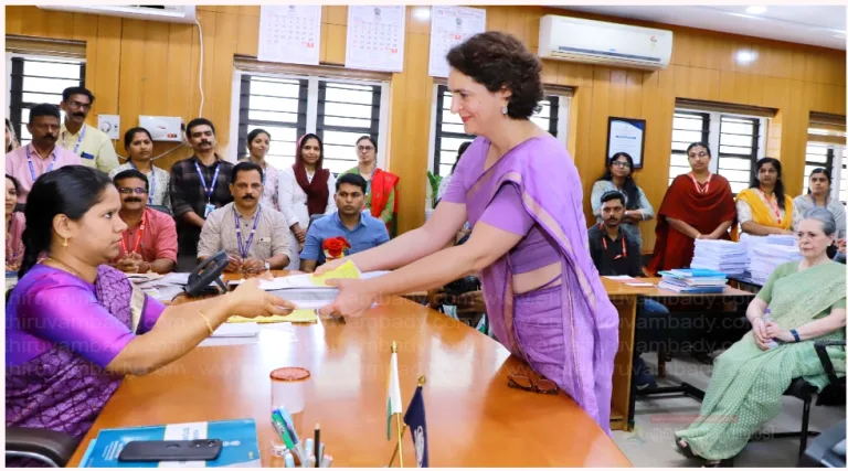 പ്രിയങ്ക ഗാന്ധിക്കുള്ളത് 4.24 കോടി രൂപയുടെ നിക്ഷേപം, നാമനിര്‍ദേശ പത്രികയിലെ വിവരങ്ങള്‍