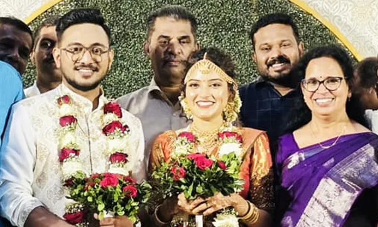 ടി.പിയുടെയും കെ.കെ. രമയുടെയും മകൻ അഭിനന്ദ് വിവാഹിതനായി; വധു റിയ ഹരീന്ദ്രൻ
