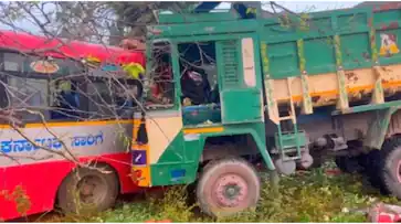 ബസും ലോറിയും കൂട്ടിയിടിച്ച് അപകടം;