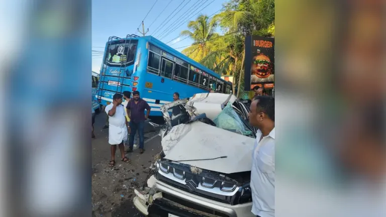 മഞ്ചേരിയിൽ സ്വകാര്യ ബസും കാറും കൂട്ടിയിടിച്ച് കാർ ഡ്രൈവർ മരിച്ചു