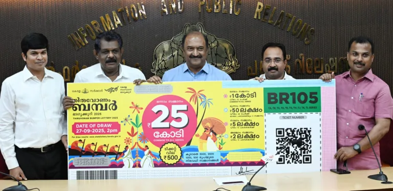 25 കോടിയുടെ തിരുവോണം ബമ്പർ പ്രകാശനം ചെയ്തു