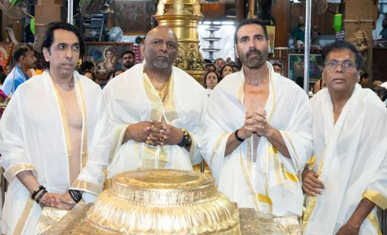 കണ്ണനെ തൊഴുത് അക്ഷയ് കുമാർ; ബോളിവുഡ് താരം ഗുരുവായൂരിലെത്തിയത് കേരളീയ വേഷത്തിൽ