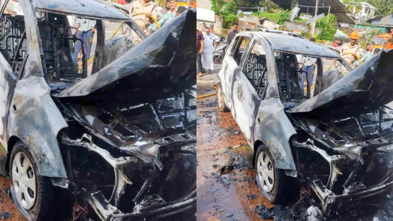 പെയിന്റിംഗ് ജോലിക്കിടെ ആളിക്കത്തി;വർക്ക് ഷോപ്പിൽ കാർ കത്തിനശിച്ചു