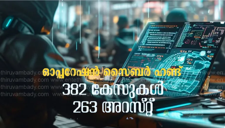 ഓപ്പറേഷൻ സൈബർ ഹണ്ട് :382 കേസുകൾ, 263 അറസ്റ്റ്