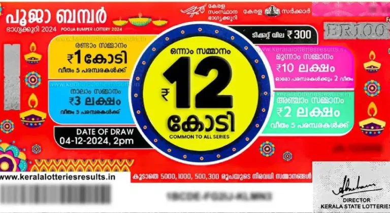 പൂജ ബമ്പർ BR 106 നറുക്കെടുപ്പ് ഫലം