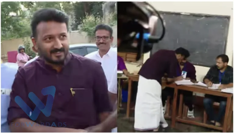 ഒളിവില്‍ നിന്ന് പുറത്തേക്ക്; വോട്ടുചെയ്യാനെത്തി രാഹുല്‍ മാങ്കൂട്ടത്തില്‍