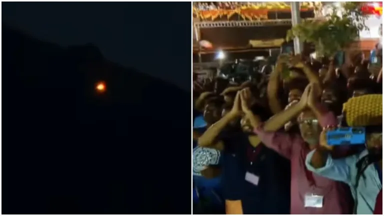ശരണമുഖരിതം ശബരിമല, പൊന്നമ്പലമേട്ടിൽ മകരജ്യോതി തെളിഞ്ഞു, ഭക്തലക്ഷങ്ങൾക്ക് ദർശന സായൂജ്യം
