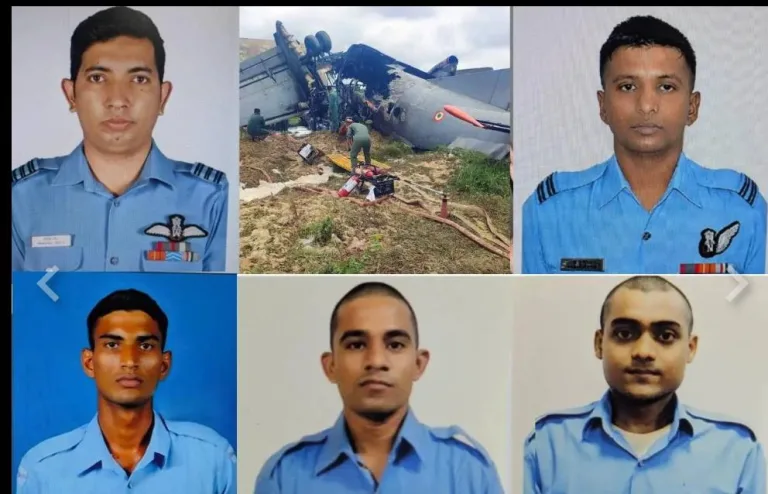 വ്യോമസേന വിമാനദുരന്തം; അഞ്ച് സൈനികർക്ക് വീരമൃത്യു, അപകടം അസ്സമിലെ ജോർഹാട്ടിൽ.